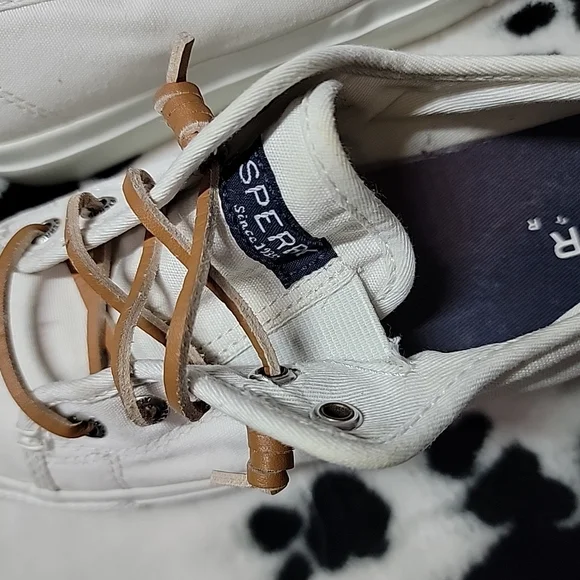Sperry Women's White Canvas Sneakers - Picture 5 of 6